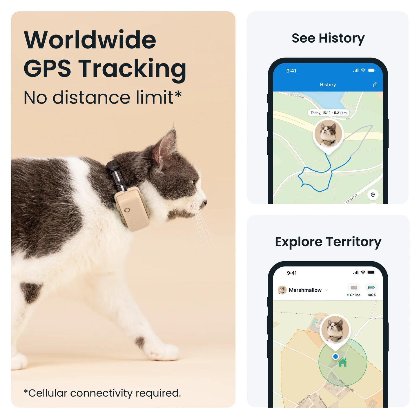 Revolutionary Compact Cat GPS Tracker & Activity Monitor - Stylish Dark Blue, Effortlessly Attaches to Any Collar!