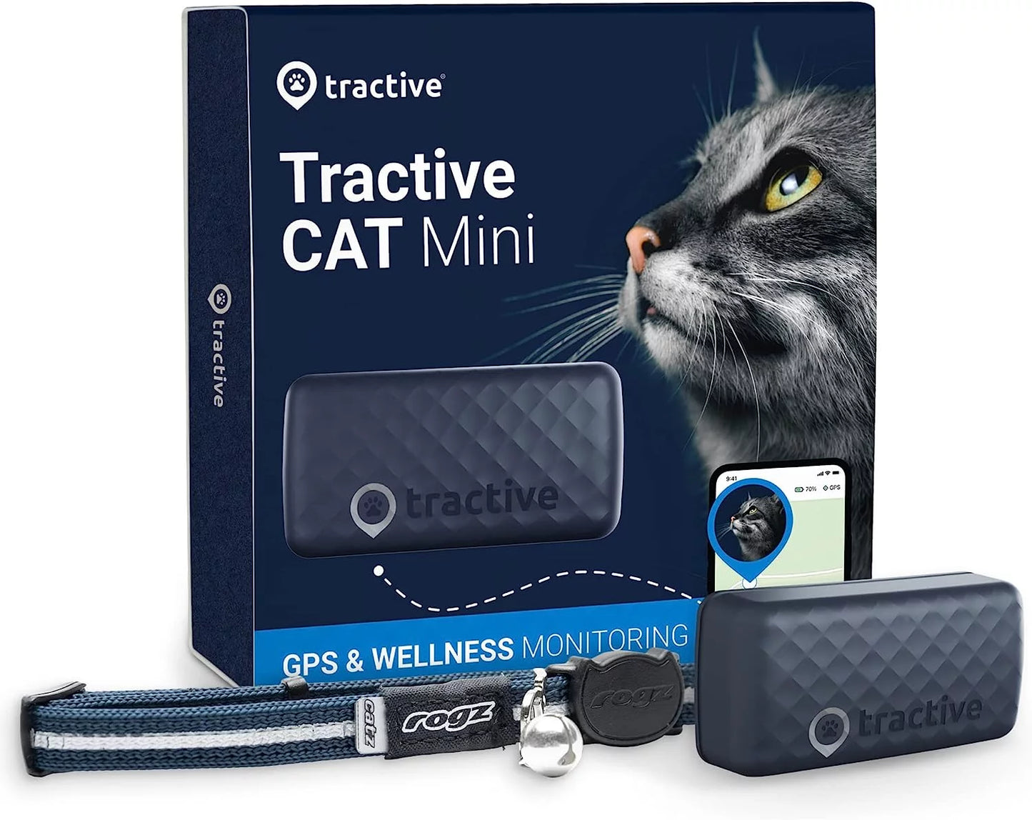 Revolutionary Compact Cat GPS Tracker & Activity Monitor - Stylish Dark Blue, Effortlessly Attaches to Any Collar!